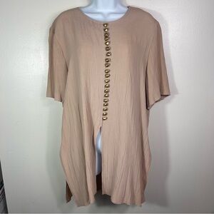 Vintage Ultra Dress Button Detail Front Slit Top